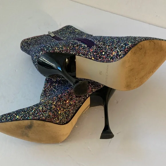 Marc Fisher Multicolor Glitter Heeled Boots - Picture 4 of 6